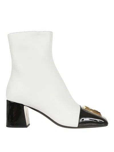 BALMAIN EDNA ANKLE BOOTS IN TWO-TONE