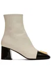 Balmain Square Toe Ankle Boots In Black  