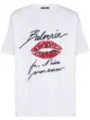 Balmain Love Letter Lips T-shirt In White