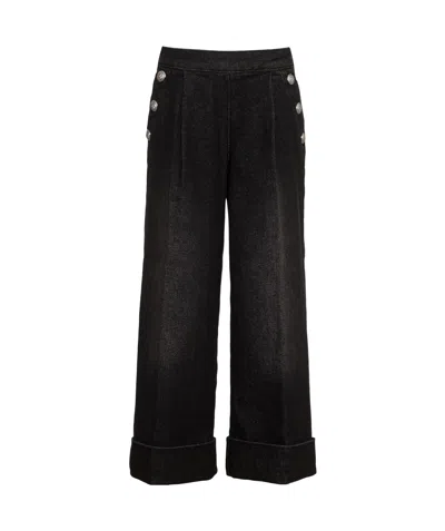 Balmain Elastic Waist Casual Pants In Black
