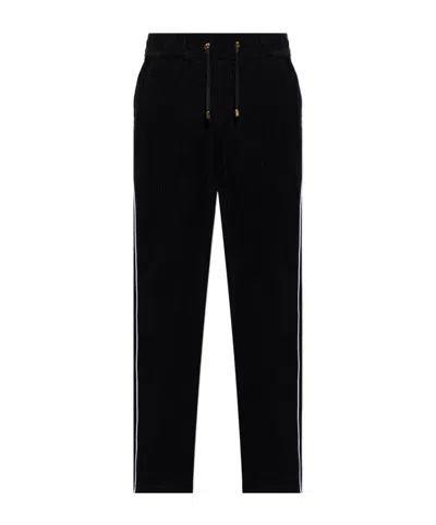 Balmain Elastic Waist Casual Pants In Black