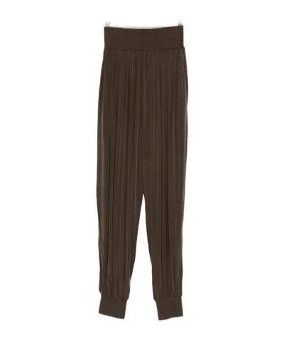 Balmain Elastic Waist Casual Pants In Brown