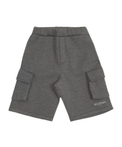 Balmain Elastic Waist Shorts In Black