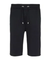 Balmain Drawstring Cotton Track Shorts In Black