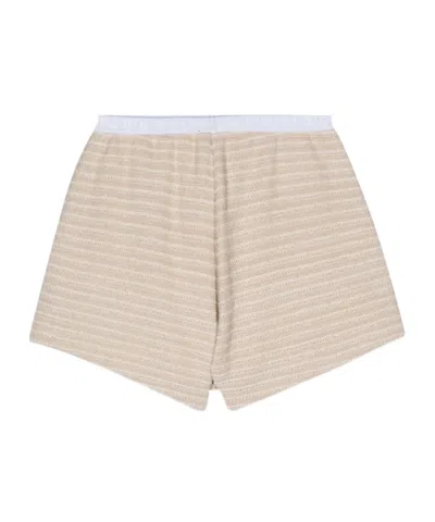 Balmain Elastic Waist Shorts In Nude