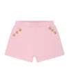 Balmain Decorative-button Cotton Shorts In Pink