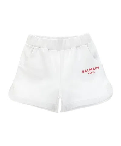 Balmain Elastic Waist Shorts In White