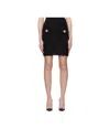 Balmain Black Pencil Mini Skirt With Jewel Buttons In Tweed Woman In Black