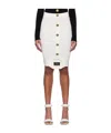 Balmain White Optical Illusion Ribbed Knit Miniskirt In White