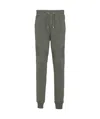 Balmain Flocked-logo Cotton Joggers In Green