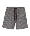Balmain Printed Pb Labyrinth Swim Shorts In Black