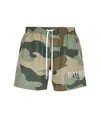 Balmain Badeshorts Mit Camouflage-print In Khaki