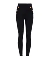 Balmain Jersey Leggings With 6 Buttons In Black