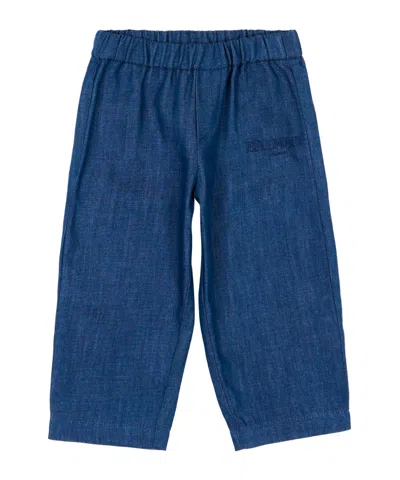 Balmain Kids' Elasticated Jeans In Blue