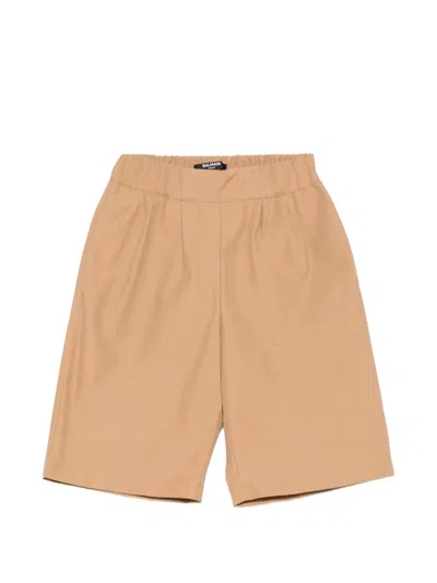Balmain Kids' Elasticated Shorts In Neutral