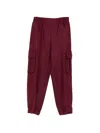Balmain Elasticated Wool Cargo Track Pants In Red