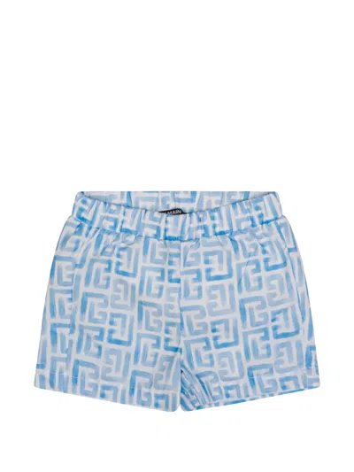 Balmain Babies' Elasticated-waistband Swim Shorts In White