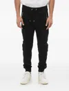 Balmain Brushed Cotton Biker Joggers With Embossed Logo In Black