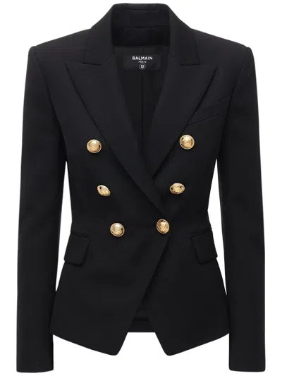 Balmain Elegant Black Blazer With Gold Buttons