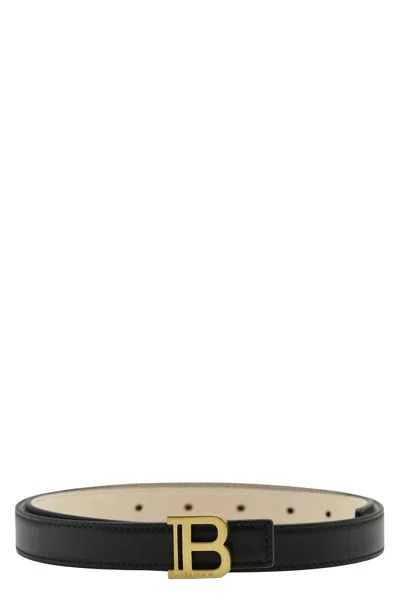 Balmain Elegant Black Leather Belt