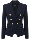 Balmain Elegant Dark Blue Double-breasted Blazer
