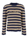 Balmain Embroidered Logo Cotton Sweater In Brown