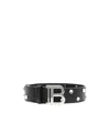 Balmain Embellished B-buckle Leather Belt In Black