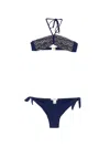 Balmain Embellished Bikini In Blue