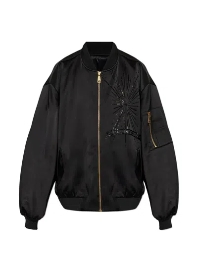 Balmain Embellished Bomber Jacket In Black