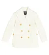 Balmain Embellished Cotton And Wool Coat In White