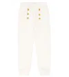 Balmain Cotton Sweatpants W/ Decorative Buttons In Ivory