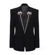 Balmain Long-sleeved Suit Coat In Black