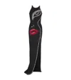 Balmain Face-motif Maxi Dress In Black