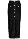 Balmain Buttoned High Waist Skirt With Slit Detail In Black