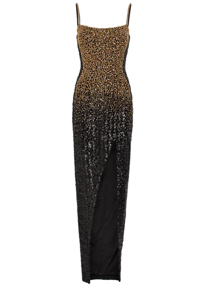 Balmain Embellished Gown In Black