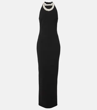 BALMAIN EMBELLISHED HALTERNECK GOWN