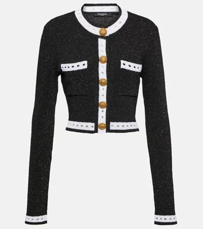 Balmain Long-sleeve Button-fastening Cardigan In Black