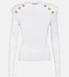 Balmain Crew-neck Sweater With Buttons In White