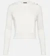 Balmain Embellished Knitted Top In White
