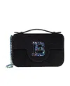Balmain Black Glittered Shoulder Bag In Black