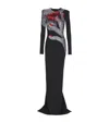 Balmain Embellished Maxi Dress In Black