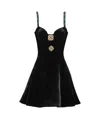 Balmain Embellished Strappy Velvet Dress In Black