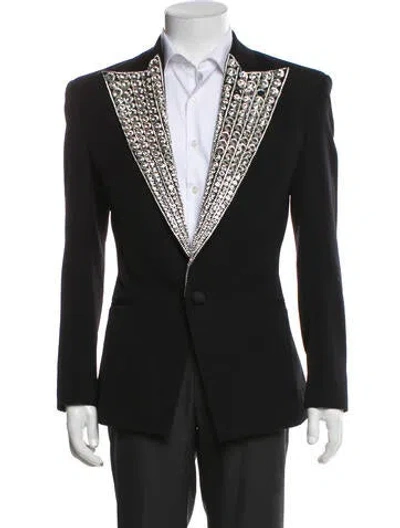 Pre-owned Balmain Embellished Tuxedo Jacket In Black
