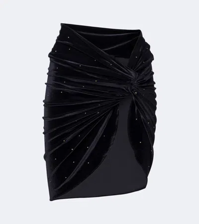 Balmain Embellished Velvet Beach Cover-up In Black