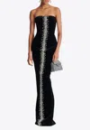 Balmain Embellished Velvet Bustier Gown