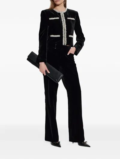 Balmain Embellished Velvet Jacket In Black
