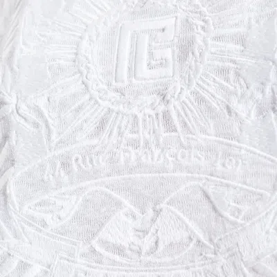 Balmain Emblem Baseball T-shirt In White
