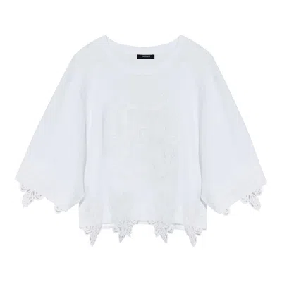 Balmain Emblem Baseball T-shirt In White