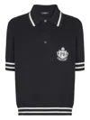 Balmain Striped Collar Short Sleeve Polo Shirt In Black