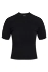 Balmain Emblem Patterned Cropped Top In Black